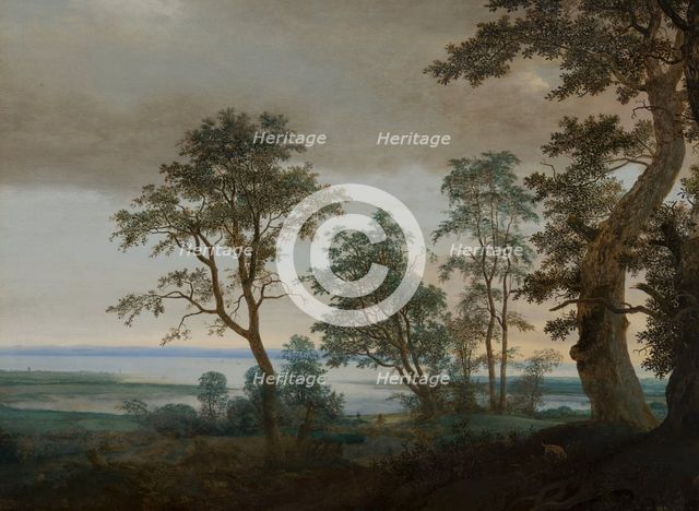 River Landscape, seen through the Trees, c1610-1660. Creator: Cornelius Vroom.