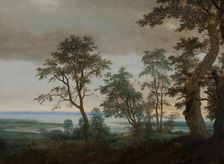 River Landscape, seen through the Trees, c1610-1660. Creator: Cornelius Vroom