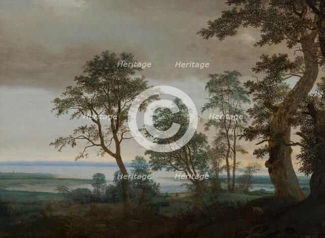 River Landscape, seen through the Trees, c1610-1660. Creator: Cornelius Vroom.