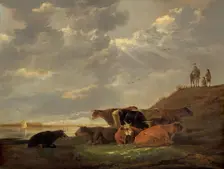 River Landscape with Cows, 1645/1650. Creator: Aelbert Cuyp