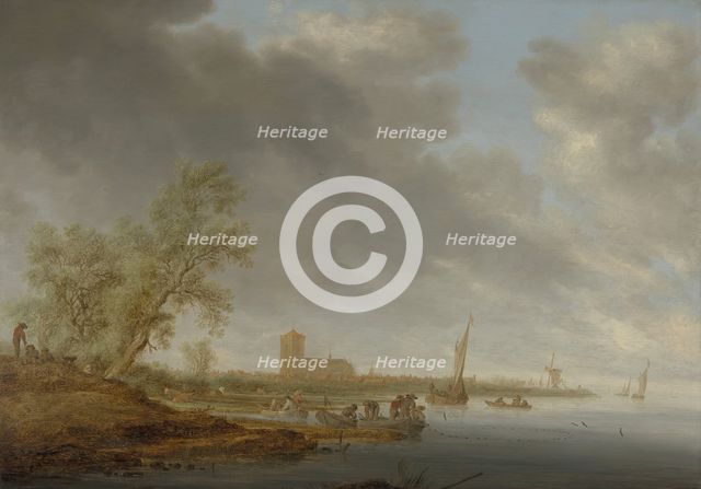 River Landscape with a View of Naarden, 1642. Creator: Salomon Ruysdael.