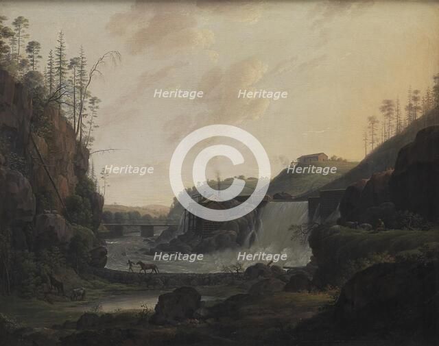 River Landscape with a Waterfall near Bogstad in Norway, 1789. Creator: Erik Pauelsen.