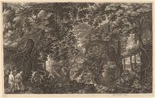 River Landscape with a Duck Hunter. Creator: Aegidius Sadeler II