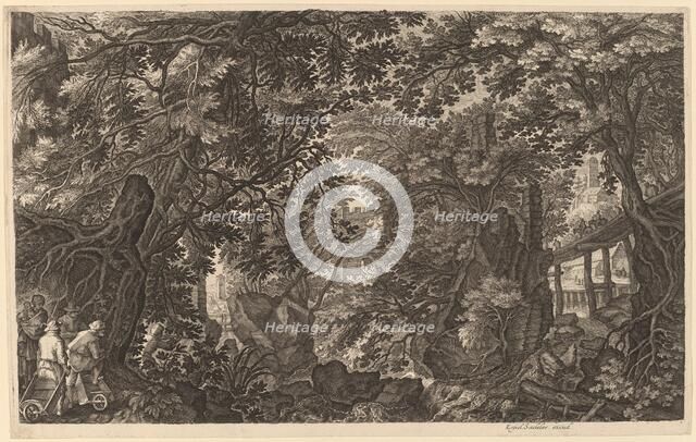 River Landscape with a Duck Hunter. Creator: Aegidius Sadeler II.