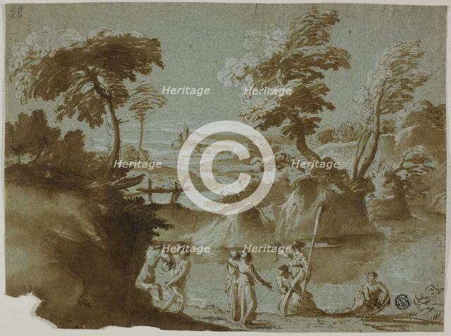 River Landscape with Boating Party, n.d. Creator: Unknown.