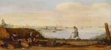 River Landscape with Boats and Fishermen. Creator: Arent Arentsz