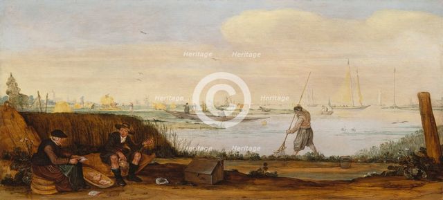 River Landscape with Boats and Fishermen. Creator: Arent Arentsz.