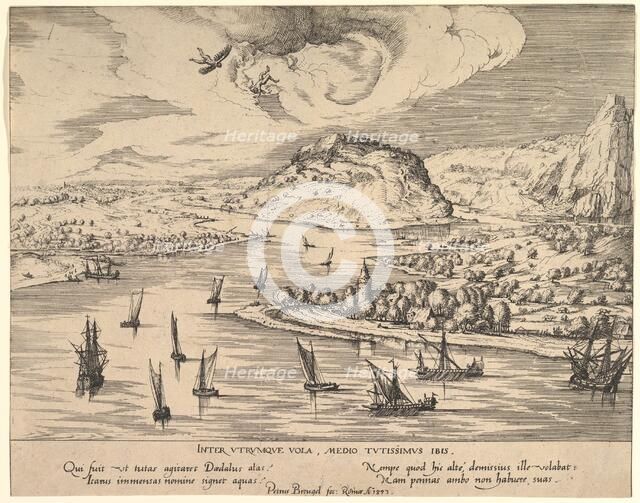 River Landscape with Daedalus and Icarus, ca. 1595. Creator: Attributed to Simon Novellanus (16th century).