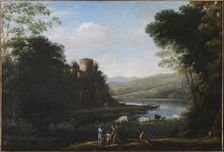 River Landscape with Herdsmen, 1628-1632. Creator: Claude Lorrain