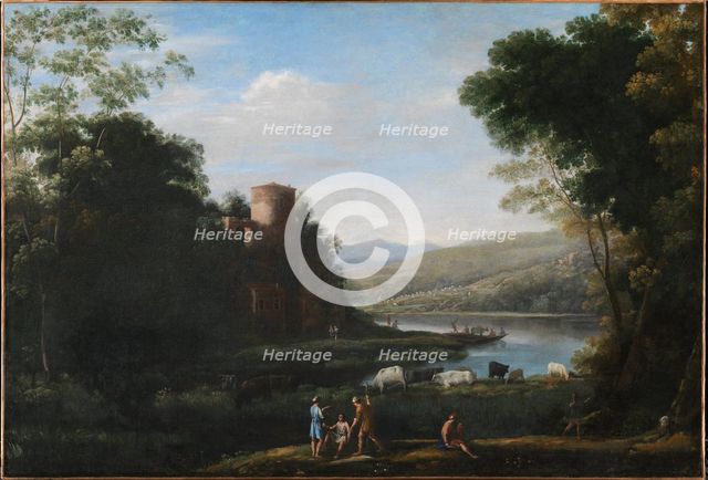 River Landscape with Herdsmen, 1628-1632. Creator: Claude Lorrain.
