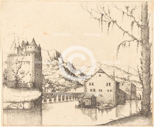 River Landscape with Island Houses, 1545. Creator: Augustin Hirschvogel.