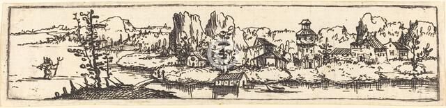 River Landscape with Saint Christopher. Creator: Augustin Hirschvogel.