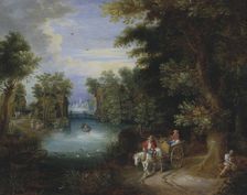 River Landscape with Peasants. Creator: Adriaen van Stalbemt