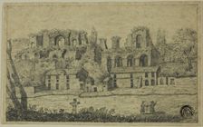 River Landscape with Roman Ruins, 18th century. Creator: Unknown