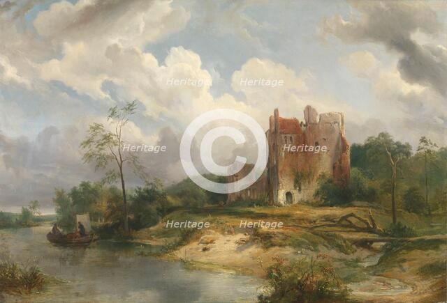 River Landscape with Ruin, 1835. Creator: Wijnand Nuyen.