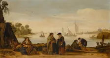 River landscape with Women Fortune-Telling, c.1625-c.1630. Creator: Arent Arentsz