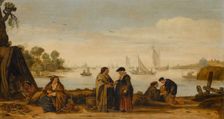 River landscape with Women Fortune-Telling, c.1625-c.1630. Creator: Arent Arentsz