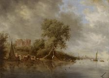 River Landscape with the Ruins of the Castle of Egmond , 1641. Creator: Ruisdael, Salomon Jacobsz, van (1600/3-1670)