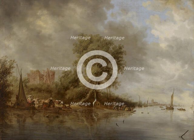 River Landscape with the Ruins of the Castle of Egmond  , 1641. Creator: Ruisdael, Salomon Jacobsz, van (1600/3-1670).