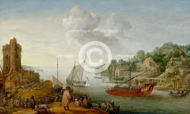 River mouth with a galley, 1620. Creator: Willaerts; Adam (1577-1664).