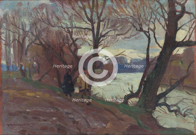 River near Michalovce, before 1920. Creator: Teodor Jozef Mousson.
