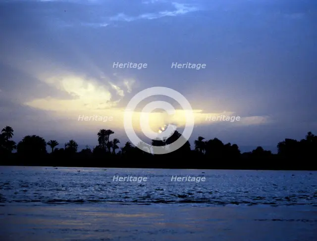 River Nile at sunset, Egypt. Artist: Unknown