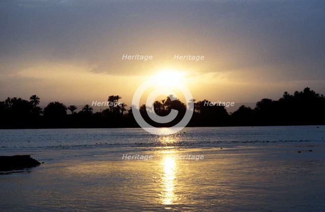 River Nile at sunset, Egypt. Artist: Unknown