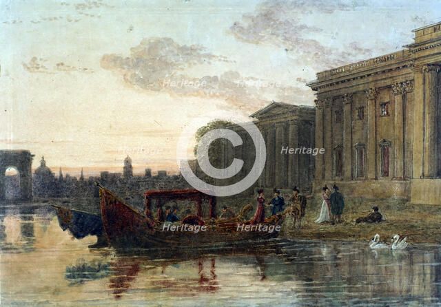 River scene,  1800-1840. Creator: George Barret the Younger.