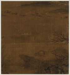 River scene: a man asleep in a boat - ducks swimming by, Ming dynasty, 1368-1644. Creator: Unknown