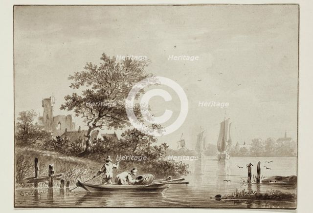 River Scene, between early and mid-19th century. Creator: Jacobus van der Stok.