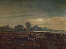 River Scene by Moonlight, with Cattle 1879, (1935). Artist: Arthur Gilbert
