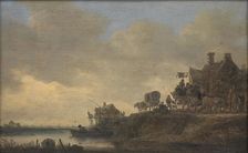 River Scene with the "Swan" Tavern, 1646. Creator: Jan van Goyen