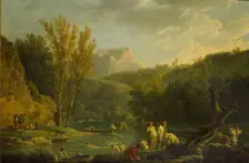 River Scene with Bathers, 1768-1770. Artist: Claude-Joseph Vernet