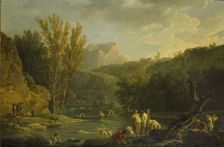 River Scene with Bathers, 1768-1770. Artist: Claude-Joseph Vernet
