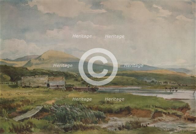 'River Scene with Cottages', c1887. Artist: Thomas Collier.