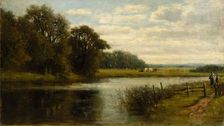 River Scene with Cows, 1870. Creator: Archibald David Reid