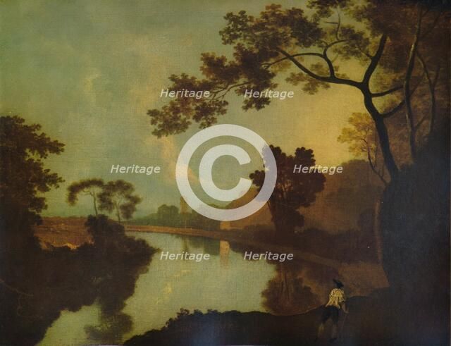 'River Scene, with Figure on Bank', c1779, (1938). Artist: Richard Wilson.
