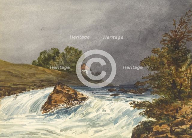 [River Scene with House], 1843-1845. Creator: Samuel H. Owen.