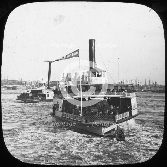 River steamer, USA, late 19th or early 20th century. Artist: Unknown