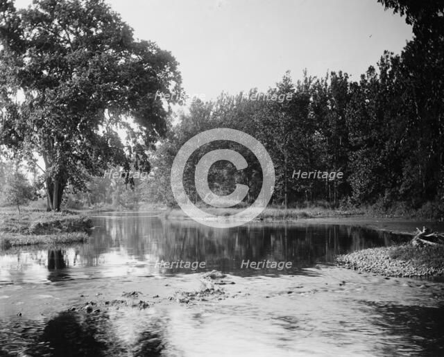 River, probably the Huron River, Ypsilanti, Michigan, between 1900 and 1910. Creator: Unknown.