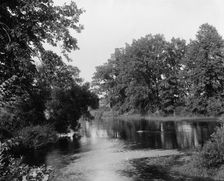 River, probably the Huron River, Ypsilanti, Michigan, between 1900 and 1910. Creator: Unknown