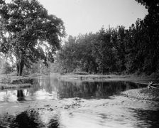 River, probably the Huron River, Ypsilanti, Michigan, between 1900 and 1910. Creator: Unknown
