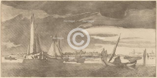 River with Town, 1775. Creator: Bernhard Schreuder.