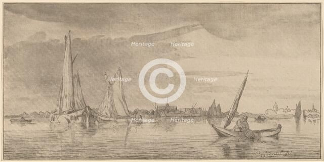 River with Town, 1775. Creator: Bernhard Schreuder.