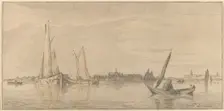 River with Town, 1775. Creator: Bernhard Schreuder