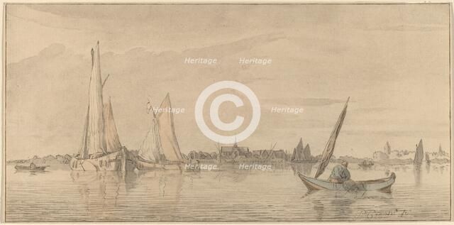 River with Town, 1775. Creator: Bernhard Schreuder.