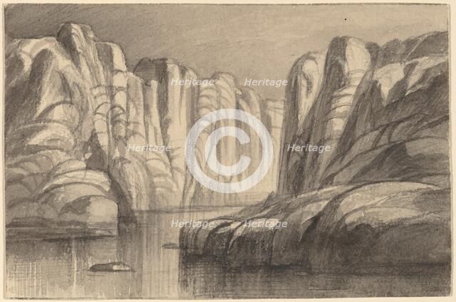 River Winding through a Rock Formation (Philae, Egypt), 1884/1885. Creator: Edward Lear.