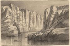 River Winding through a Rock Formation (Philae, Egypt), 1884/1885. Creator: Edward Lear