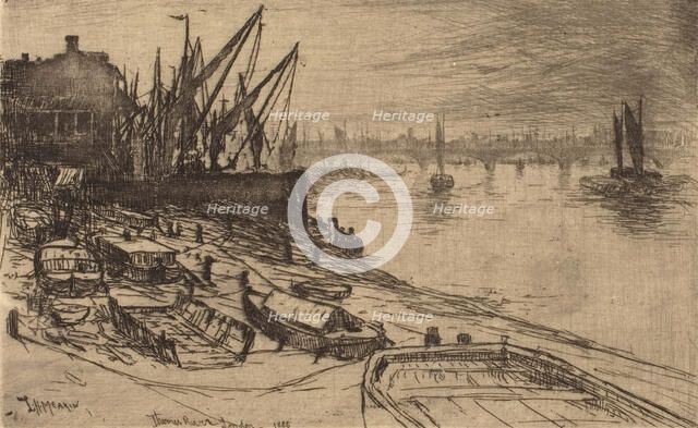 River Thames, at London, 1886. Creator: Lewis Henry Meakin.