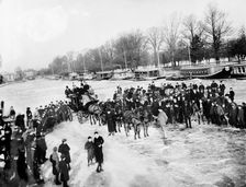 River Thames frozen near Oxford, Oxfordshire, 1895. Artist: Henry Taunt
